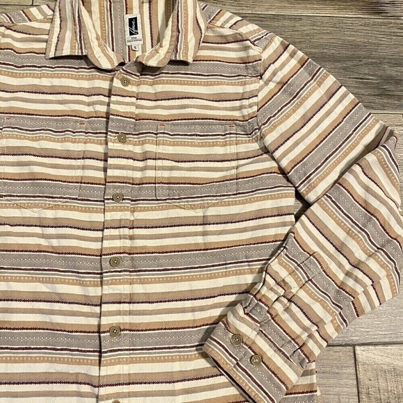 HOWE Mens Size Small Stripes Cotton Long Sleeve Button Up Shirt - Picture 2 of 8